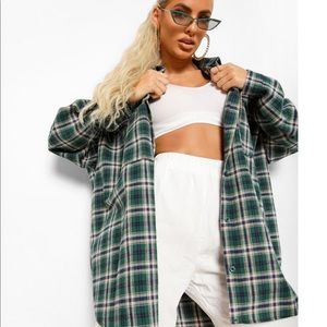 Oversized Flannel Shirt 🤍